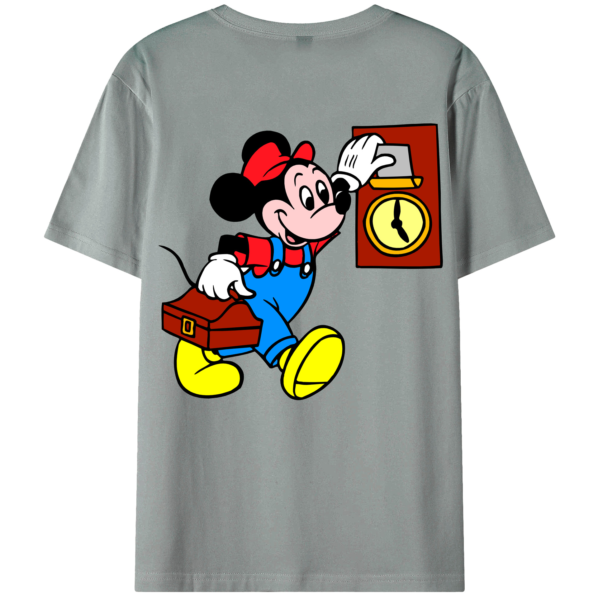 ミッキーマウス Mickey Mouse 綿100％ メンズ半袖Tシャツ（バックプリント） 通気性